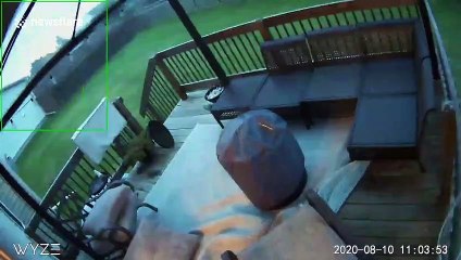 Storm Derecho blasts backyard deck in Ames, Iowa