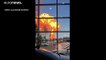 شاهد.. حريق ضخم في محطة وقود بروسيا وإصابة 13 شخصاً