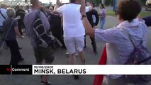 ویدئویی از درگیری ماموران امنیتی بلاروس با معترضان در مینسک