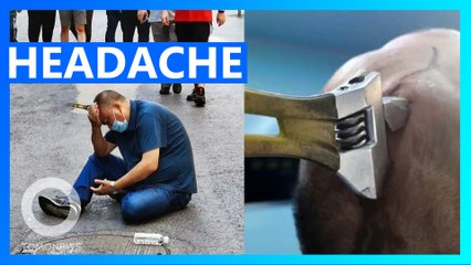 Chinese Man Survives 6-Inch Spanner Falling Into His Head!