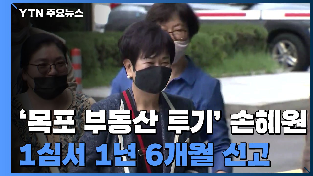 [속보] '목포 부동산 투기' 손혜원, 1심서 실형 1년 6개월 / YTN