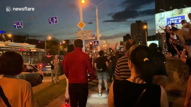 Thousands protest over election results in Belarus