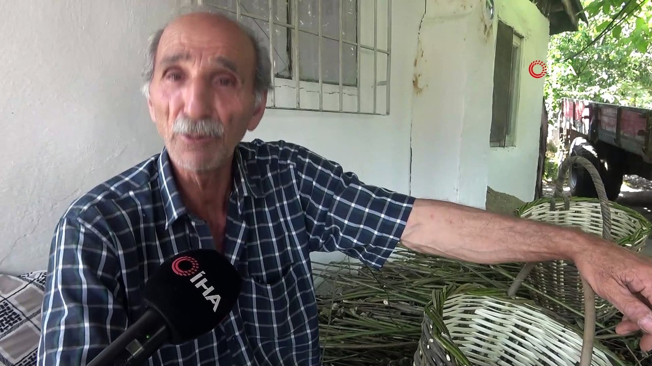 Söğüt dalından sepet örme işine 50 yıl sonra geri döndü