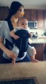 Woman Straps Toddler on Chest in Baby Carrier and Makes Him Dance Hilariously