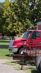 Dump Truck Drives Off with Dumpster