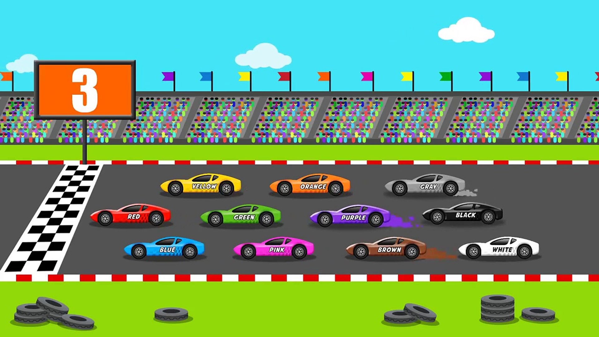 Learn the Colors with Racing Cars 