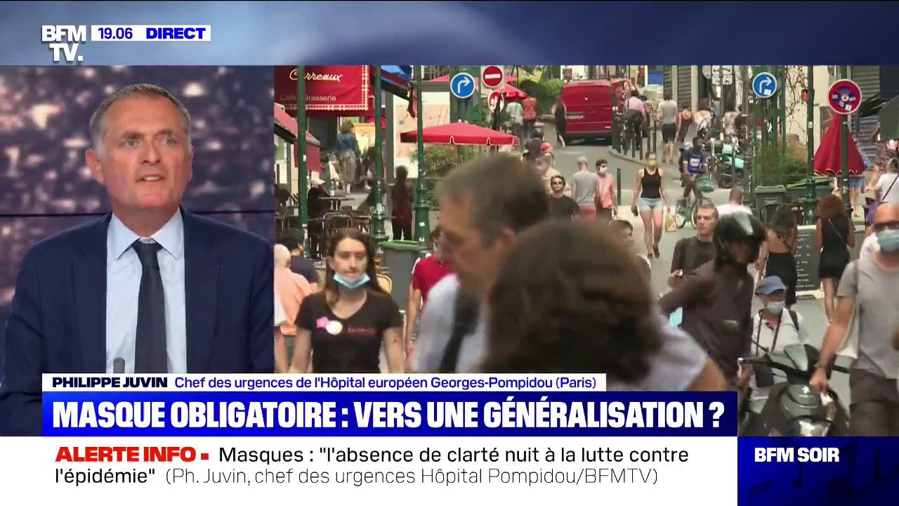 Pour Philippe Juvin, "le gouvernement a un peu peur de prendre des décisions contraignantes" concernant le port du masque
