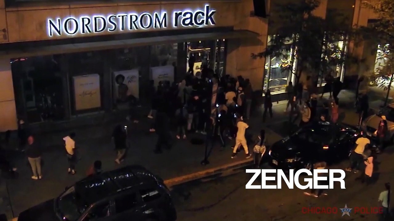 Police footage of stores looted in Chicago following police-involved shooting