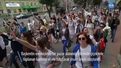 Belarus’ta Kadınlardan Protestolara Destek