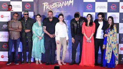 Manisha Koirala Give Special Gift To Sanjay Dutt In Front Of Manyata Dut At TEASER LAUNCH PRASTHANAM