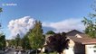 Smoke from Lake Hughes fire seen from homes in Santa Clarita, California