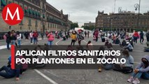 Gobierno de la CdMx realiza jornada para detectar casos de covid-19 entre manifestantes del Zócalo