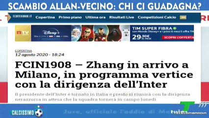 TORNA DI MODA LO SCAMBIO ALLAN-VECINO * ZHANG A MILANO, VERTICE CON LA DIRIGENZA DELL'INTER.
