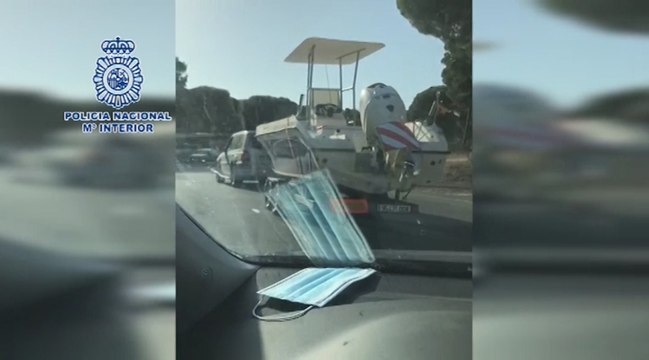 La Policía Nacional interviene en Huelva una lancha recreativa con 1.000 kilos de hachís