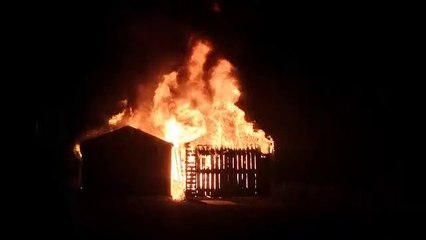 Garage fire in Oronsay Avenue, Maddiston