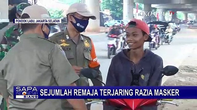 Tak Ikuti Protokol Kesehatan, Puluhan Remaja Terjaring Razia Masker