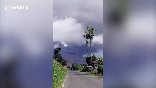 Mount Sinabung volcano erupts again in Indonesia