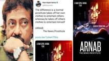 RGV Targets Arnab Goswami | సుశాంత్ కేసు లో డిబేట్స్ చేస్తున్న అర్ణబ్ ని టార్గెట్ చేస్తున్న వర్మ!!