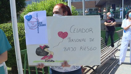 Concentración de celadores en el Hospital 12 de Octubre de Madrid