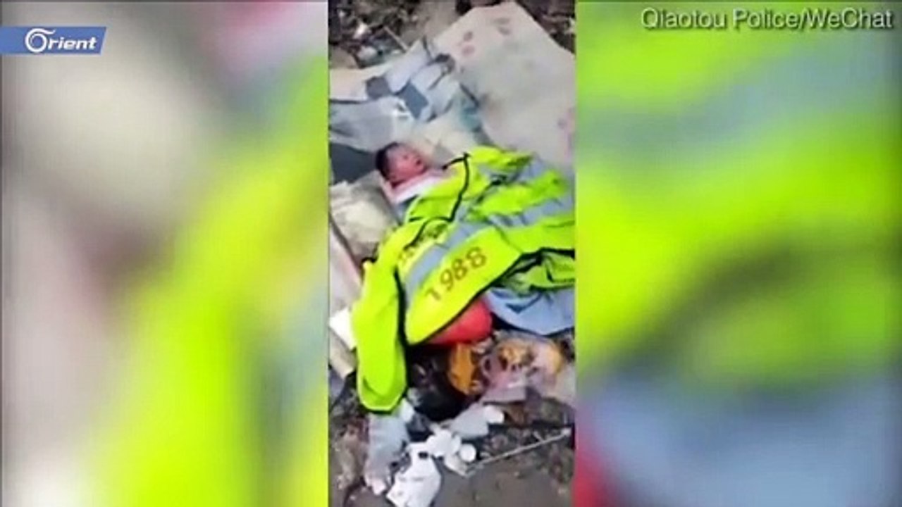أب صيني يرمي طفلته الرضيعة قرب حاوية قمامة