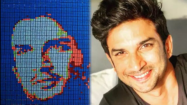 Sushant Singh Rajput Fans Portrait SSR by dedicated 432 Rubik's Cube | FilmiBeat