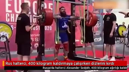 400 kilogram kaldırmaya çalıştı! Canlı yayında dizleri kırıldı