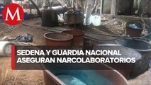 Aseguran cuatro narcolaboratorios en Sinaloa