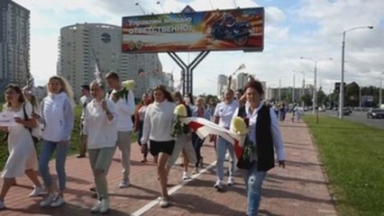 Cadenas humanas y mítines en la quinta jornada de protestas en Bielorrusia