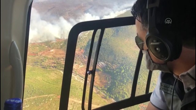 Bakan Pakdemirli, Çeşme'deki yangın bölgesini havadan inceledi (2) - İZMİR