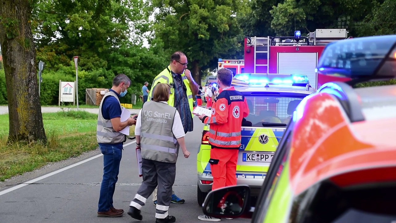 Wiedergeltingen: 6 Personen bei Motorradunfall verletzt