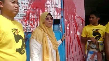 Kuantan MP's office splashed with red paint
