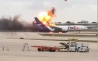 FedEx plane catches fire in Florida, pilots escape