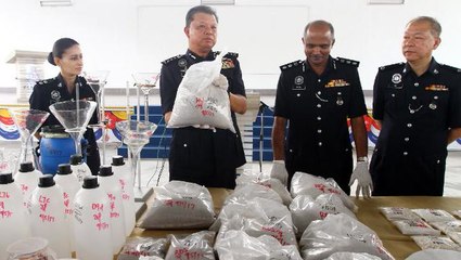 Download Video: Penang cops seize RM2.2mil in drugs, shut down drug lab