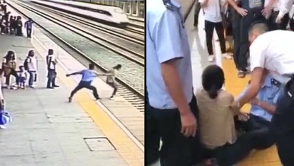 Railway worker saves woman's life