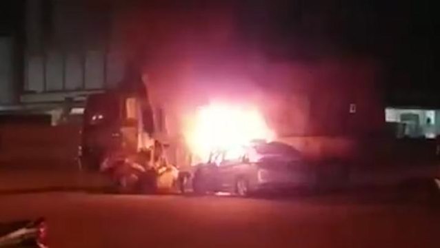 Man killed in accident after car caught fire underneath lorry