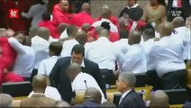 South African lawmakers brawl during Parliament session