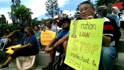 Bebas: Crowd gathers at Taman Jaya for RUU355 counter-rally