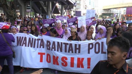 Thousands of women rally against ‘toxic politics’