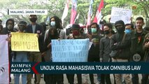 Puluhan Mahasiswa di Malang Demo Tolak Omnibus Law