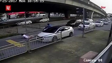 Woman hurt after hit-and-run by motorcyclist