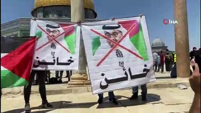 Mescid-i Aksada İsrail-BAE anlaşması protesto edildi