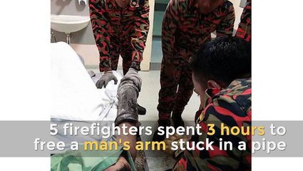 Bomba to the rescue of man who got arm stuck in toilet