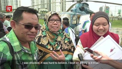 Helicopter ride for Plus Ceria Sepanjang Jalan contest winners