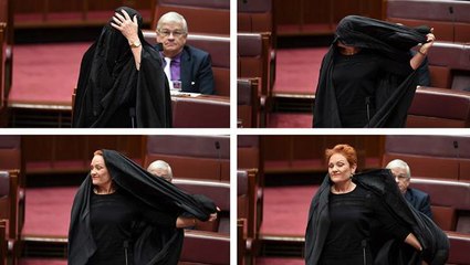 Anti-immigrant MP Pauline Hanson wears burqa in Aussie Senate