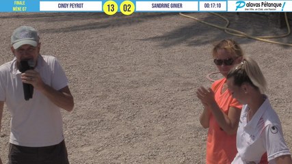 Finale du tête-à-tête Cindy PEYROT vs Sandrine GINIER : Palavas pétanque 2020