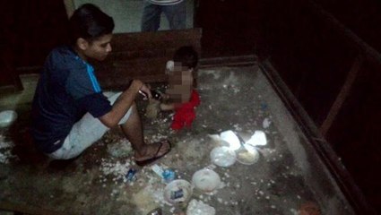 Cops rescue home alone toddler