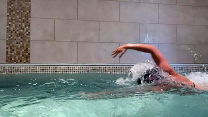 Jocelyn Ulyett using the facilities at Azure Pools & Hot Tubs
