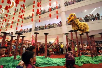 Lion dance for shoppers