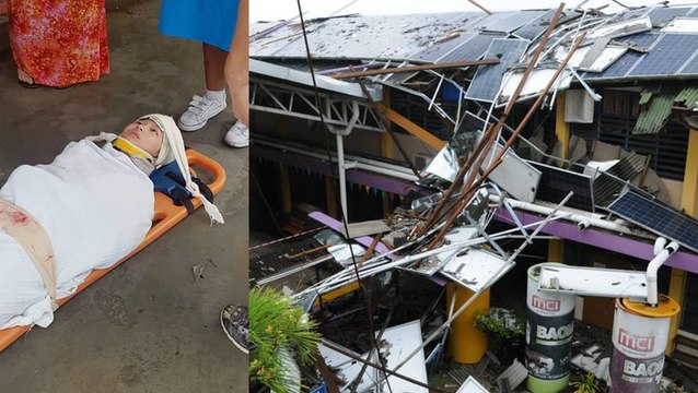 Five students hurt after storm blows off school roof