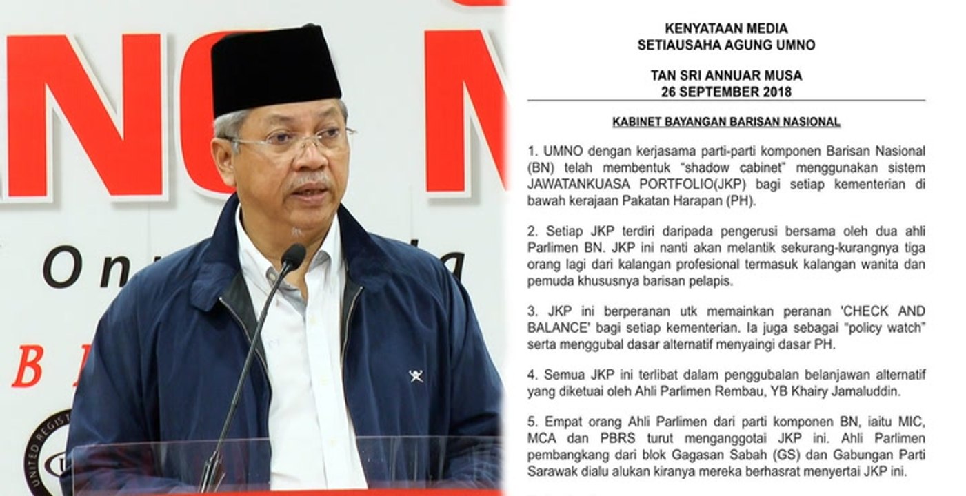 Barisan forms shadow cabinet as check-and-balance against Pakatan govt